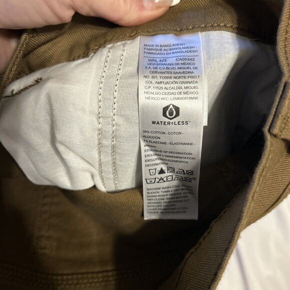 Levi Signature Utility Shorts Mens 46 x 11 Brown Khaki Carpenter, Levi’s New - Picture 5 of 5